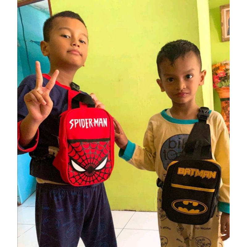 Tas bahu anak/tas slempang anak laki-laki/tas anak batman