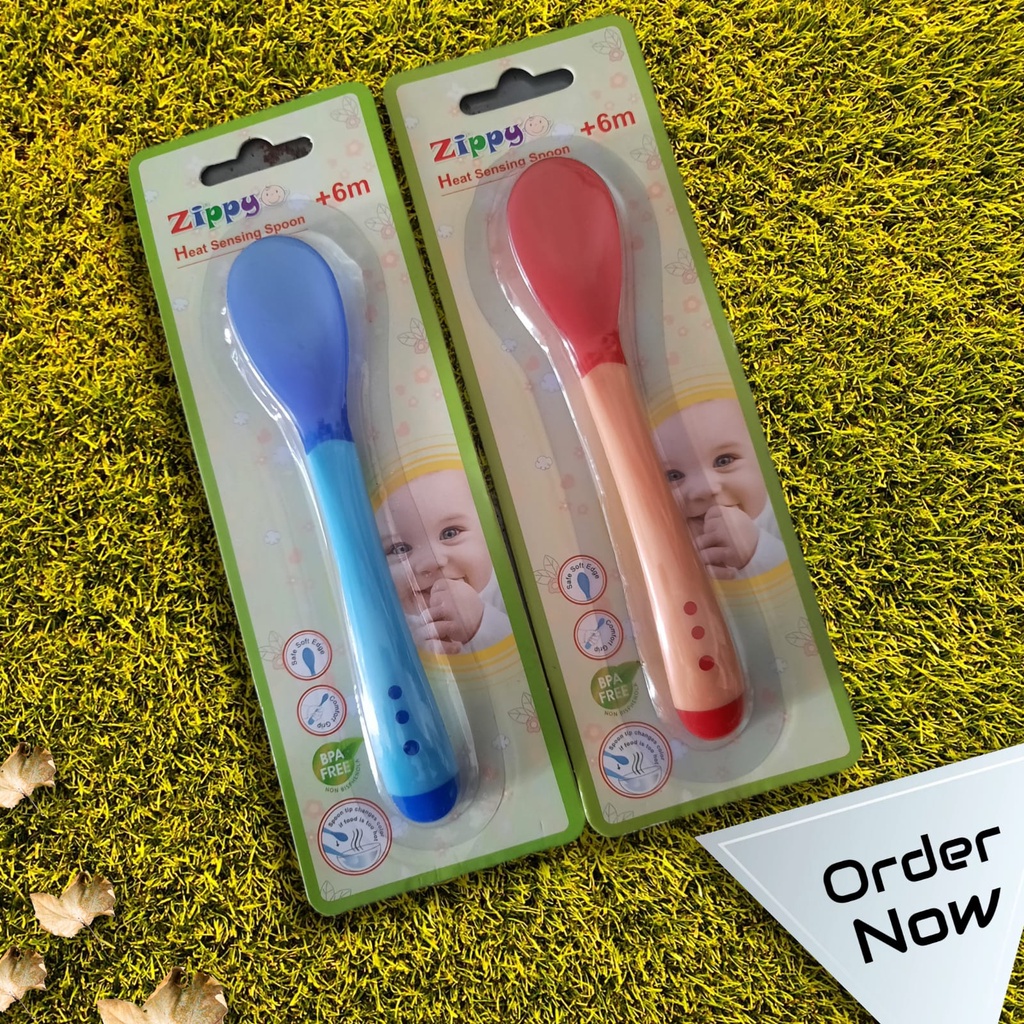 Sendok Makan Bayi Zippy/ Sendok Makan Sensor Panas/Heat sensing Spoon