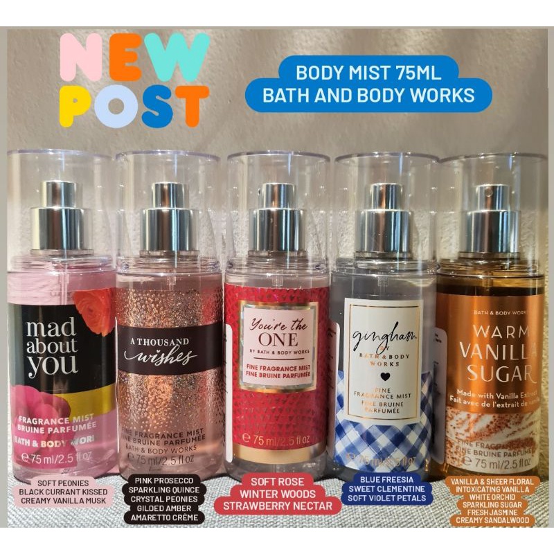 Jual FINE FRAGRANCE MIST / BODY MIST 74-75ML BATH AND BODY WORKS (NEW ...