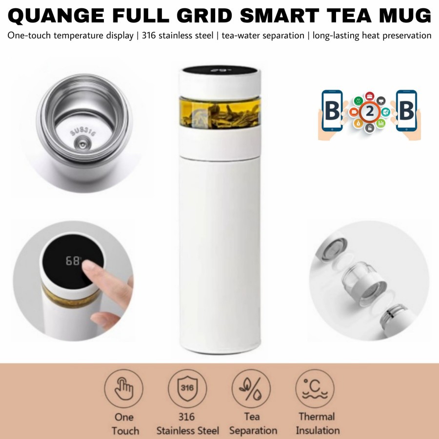 QUANGE FULL GRID SMART TEA MUG 400ML - Thermos Botol Pembuat Teh