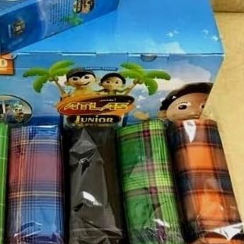 ✳ Sarung Atlas anak / junior motif kotak salur mix grosir / eceran ✷
