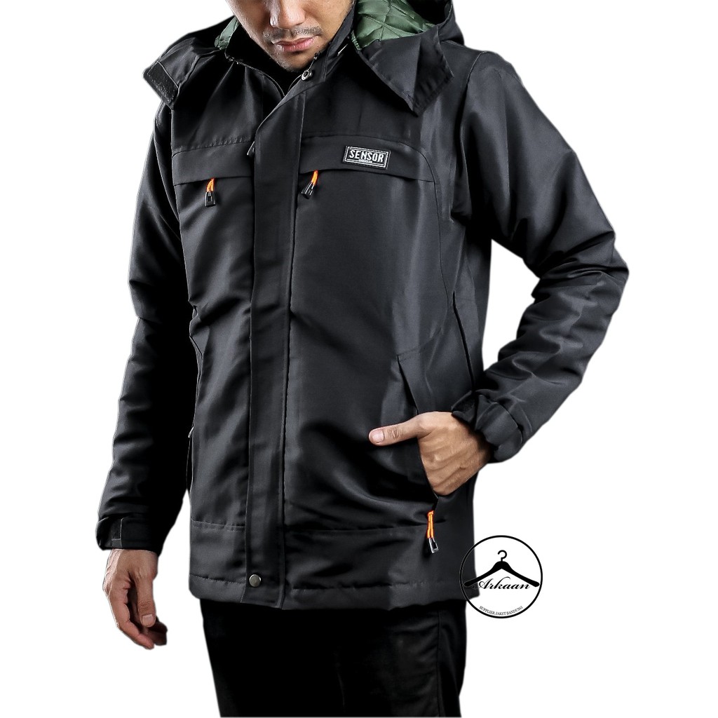 AKN - JAKET TASLAN PRIA ANTI AIR / JAKET PARKA TASLAN COMBI WATERPROOF WINDPROOF PREMIUM ORIGINAL SENSOR