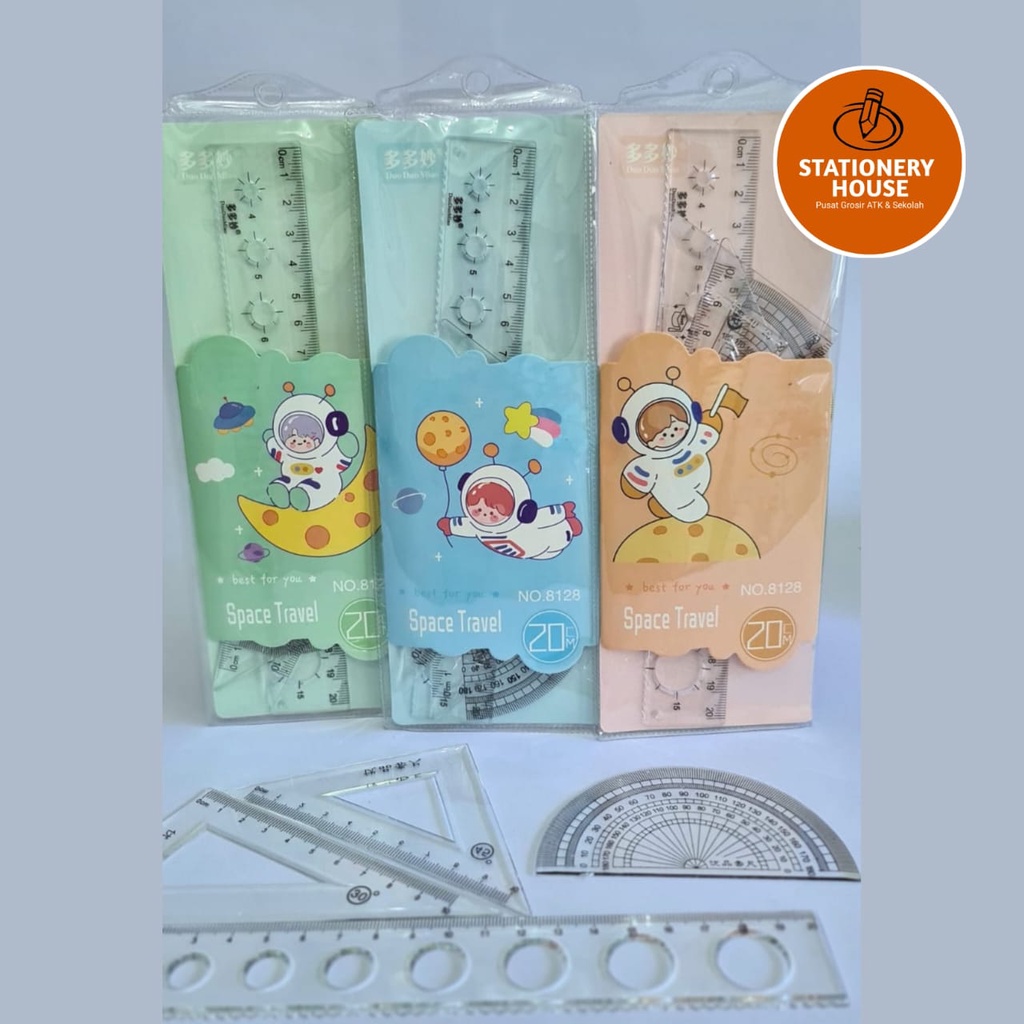 PENGGARIS SET ISI 4 / GARISAN SET KARAKTER LUCU ASTRONOT / PENGGARIS KARAKTER