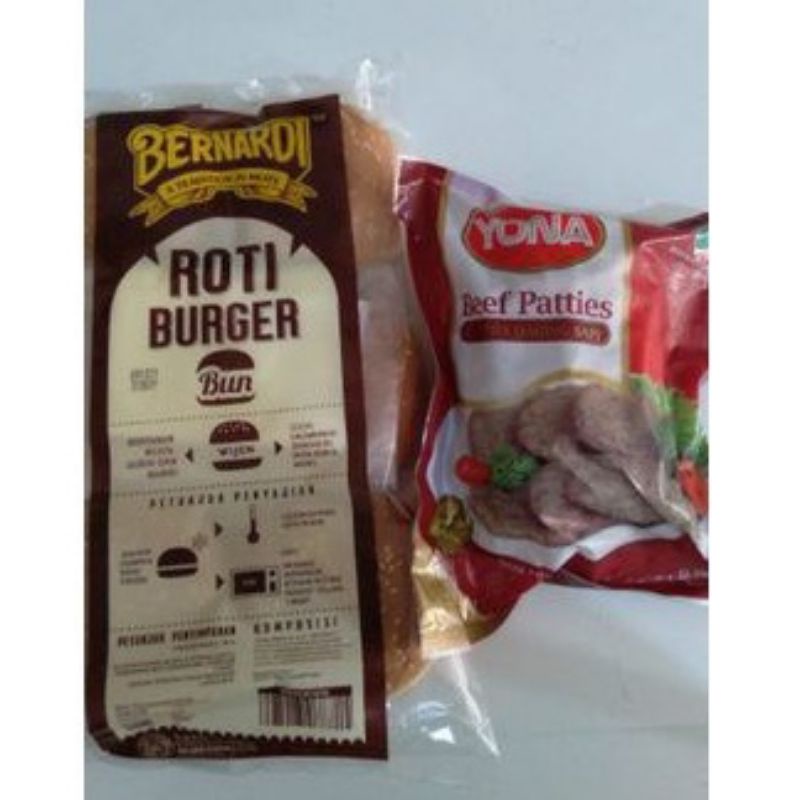 

[Paket] Roti Burger Wijen + Yona Beef patties