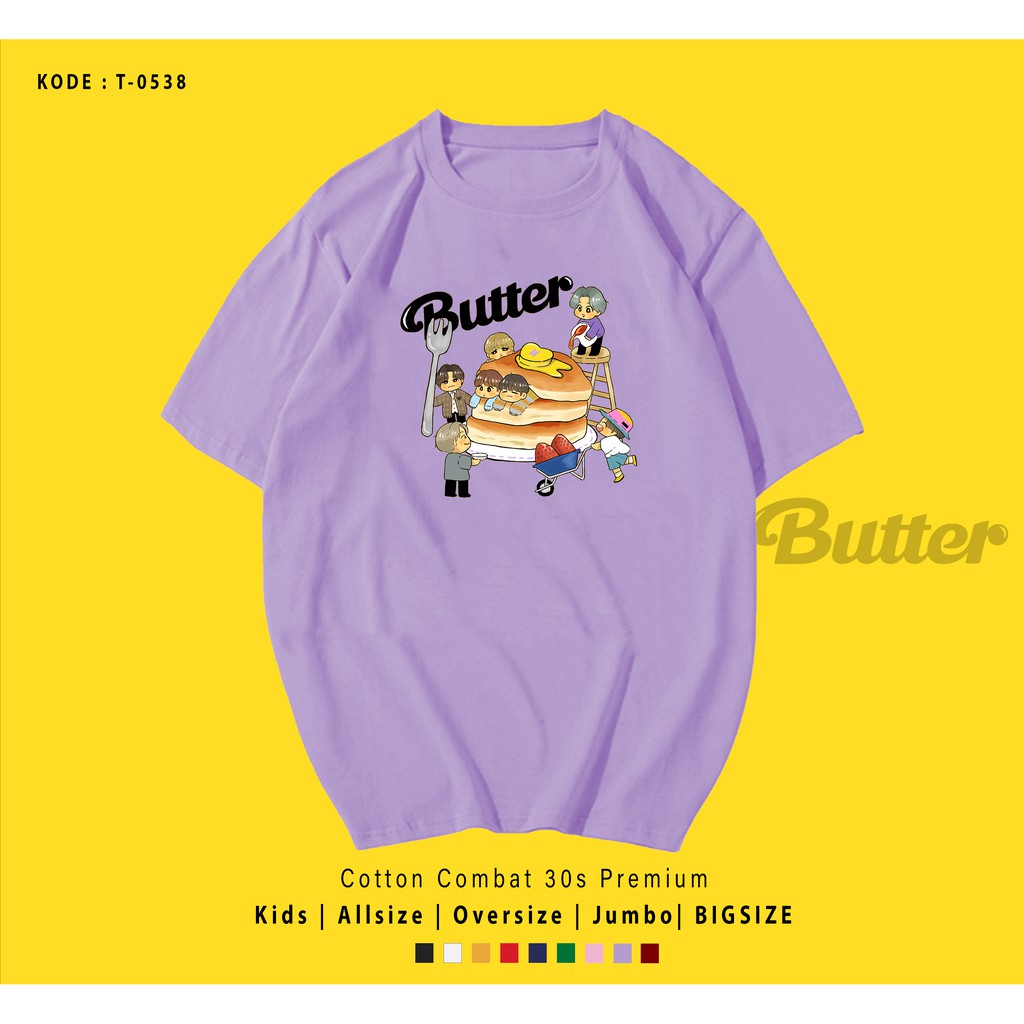 T0538  T-SHIRT / KAOS UNISEX / TUMBLR TEE / REAL PICTURE KPOP BTS BUTTER PANCAKE / IMPORT / ARMY