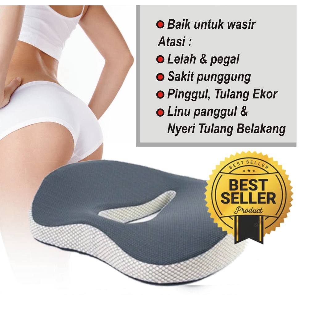 WATERPIAHOME Bantal Duduk / Terapi Memory Foam Seat Cushion Premium