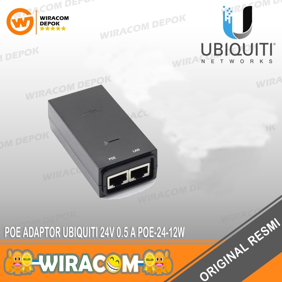 POE ADAPTOR UBIQUITI 24V 0.5 A POE-24-12W ADAPTOR POE UBNT