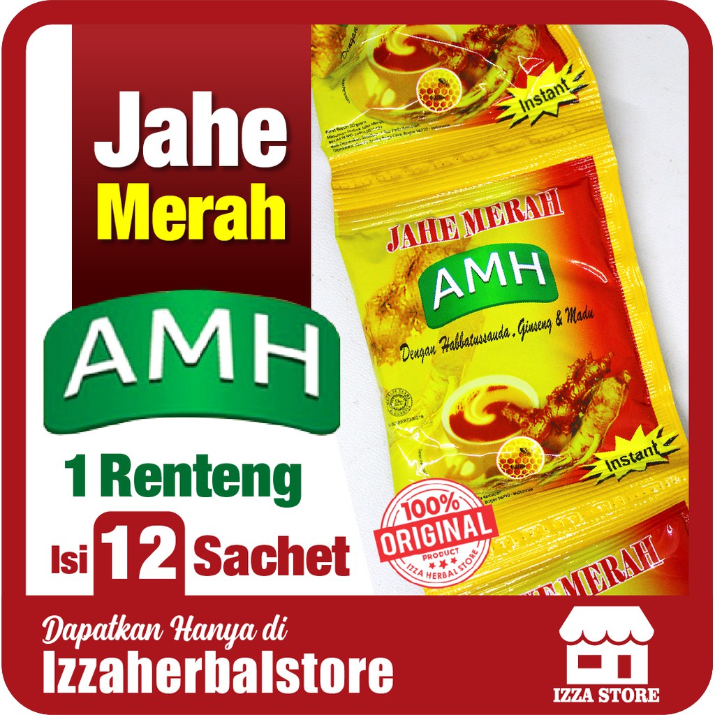 JAHE MERAH AMH Amanah Sachet Renceng Bubuk Serbuk Murni Instan ASLI Original Ori Grosir Sule BPOM