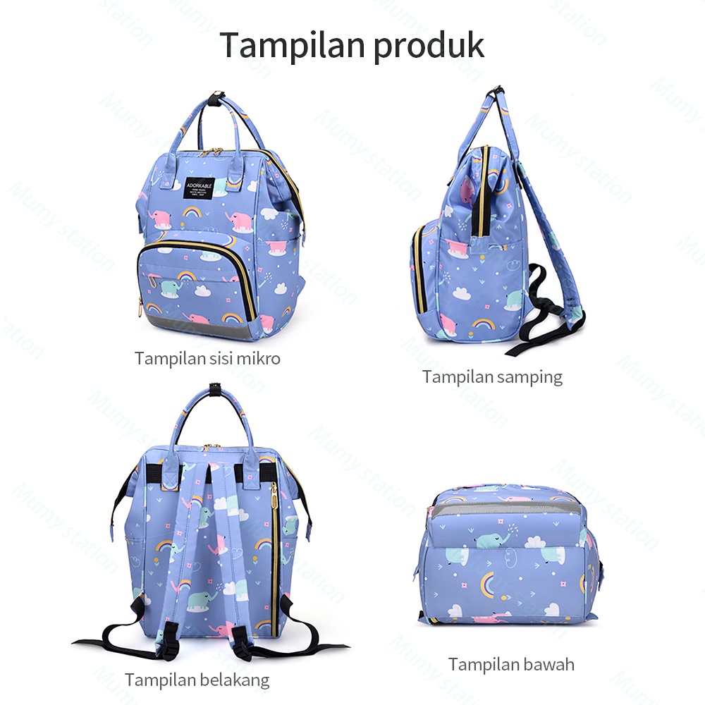 Tas bayi ransel multifungsi diaper bag Tas perlengkapan bayi tahan air