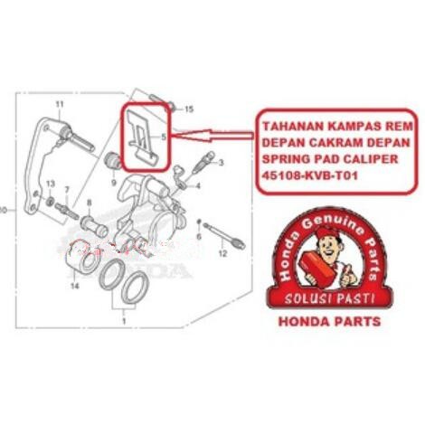 HONDA ORI AHM PER KAMPAS REM CAKRAM DEPAN DISKPAD SPRING PAD KALIPER 45108-KVB-T01