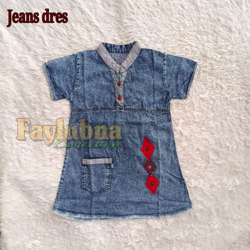 Dress Jeans Anak Usia 4-6 Tahun / Dress Anak Perempuan / Jeans Dress Rawis / Pakaian Jeans Anak