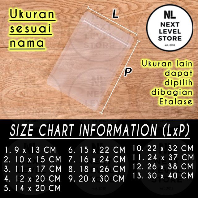 Plastik Klip Buram 20x30 cm Frosted Matte Ziplock Transparant