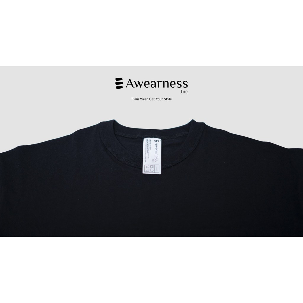 Kaos Polos Oversize Heavy Cotton Hitam Unisex Awearness.Inc