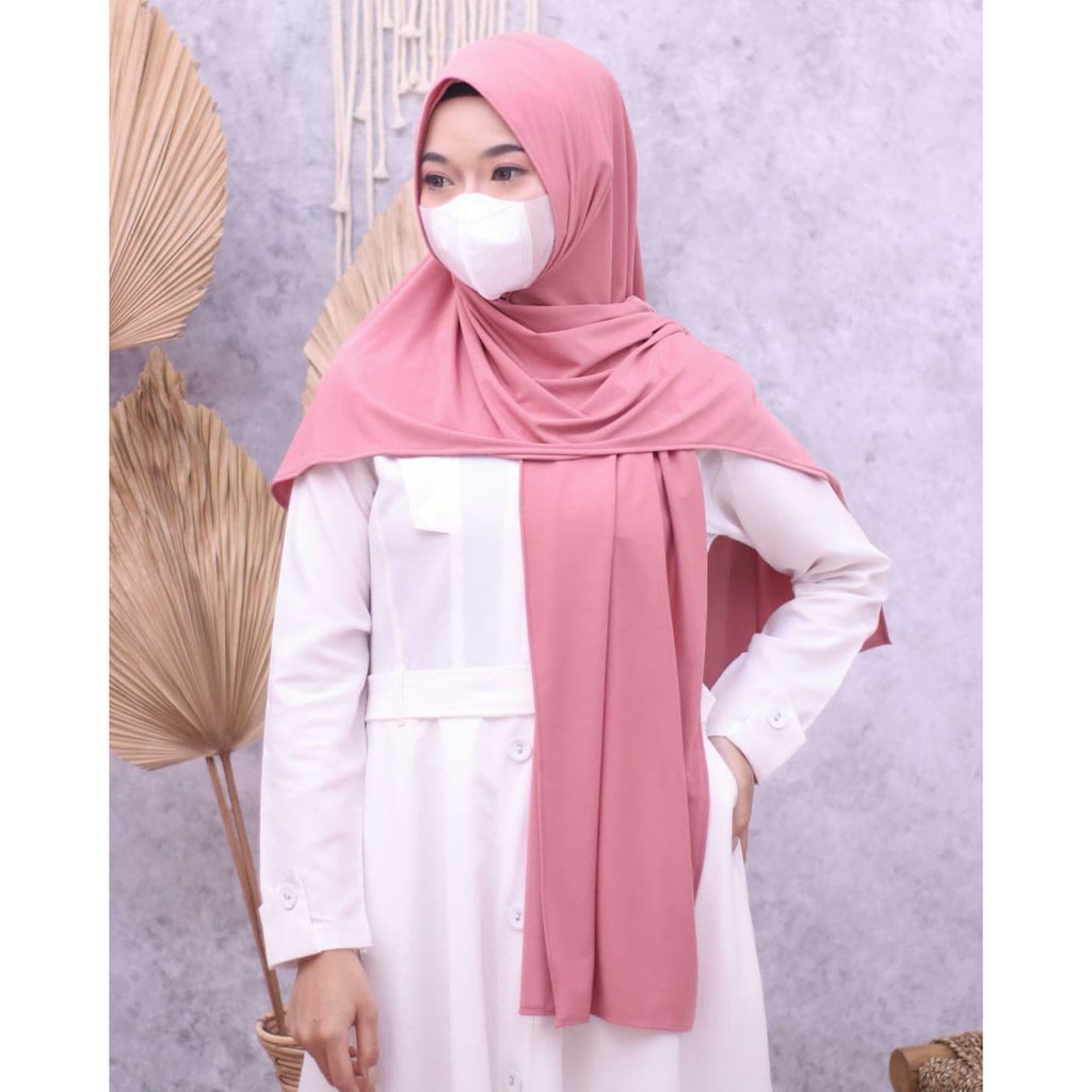 Pashmina Instant New Normal Pashmina Jersey dengan inner lubang telinga