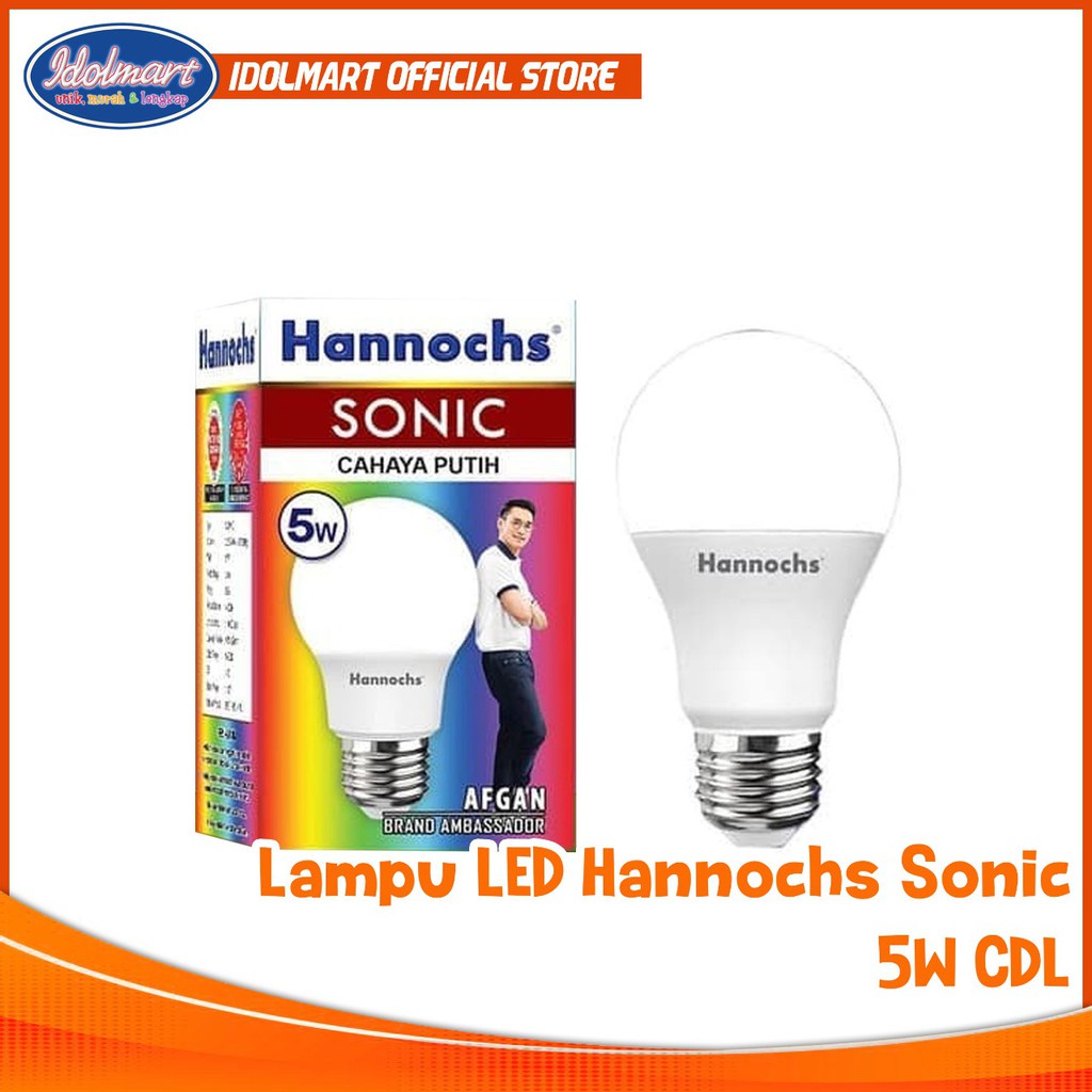 IDOLMART Lampu LED/Bohlam LED Hannochs SONIC 5 watt / Cahaya Putih Idolmart Surabaya