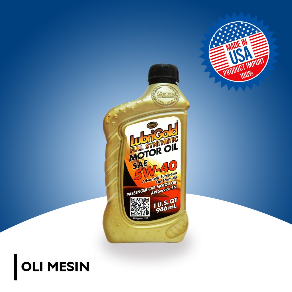 Oli Mesin Bensin Full Syntethic 5W40 (Mercedez) GF-5/SN Build-Up USA