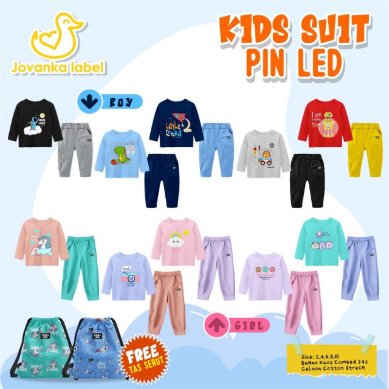 Afsheenastore Setelan Anak Set Kids Suit Pin Led By Jovanka