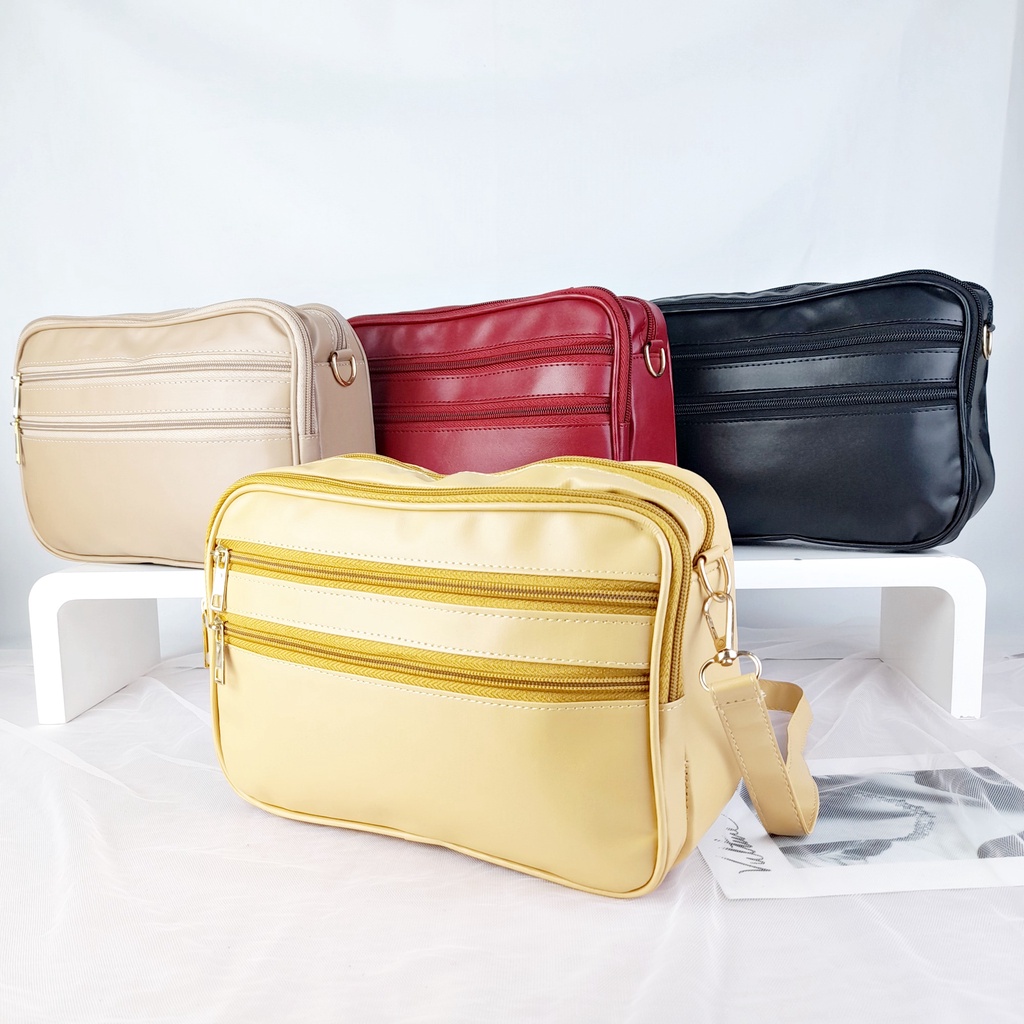 Tas Selempang Wanita Vintage Kulit Gaya Retro Polos Clutch Wristlet KT041 KT042 KT043 KT089 KT090 KT091 KT107