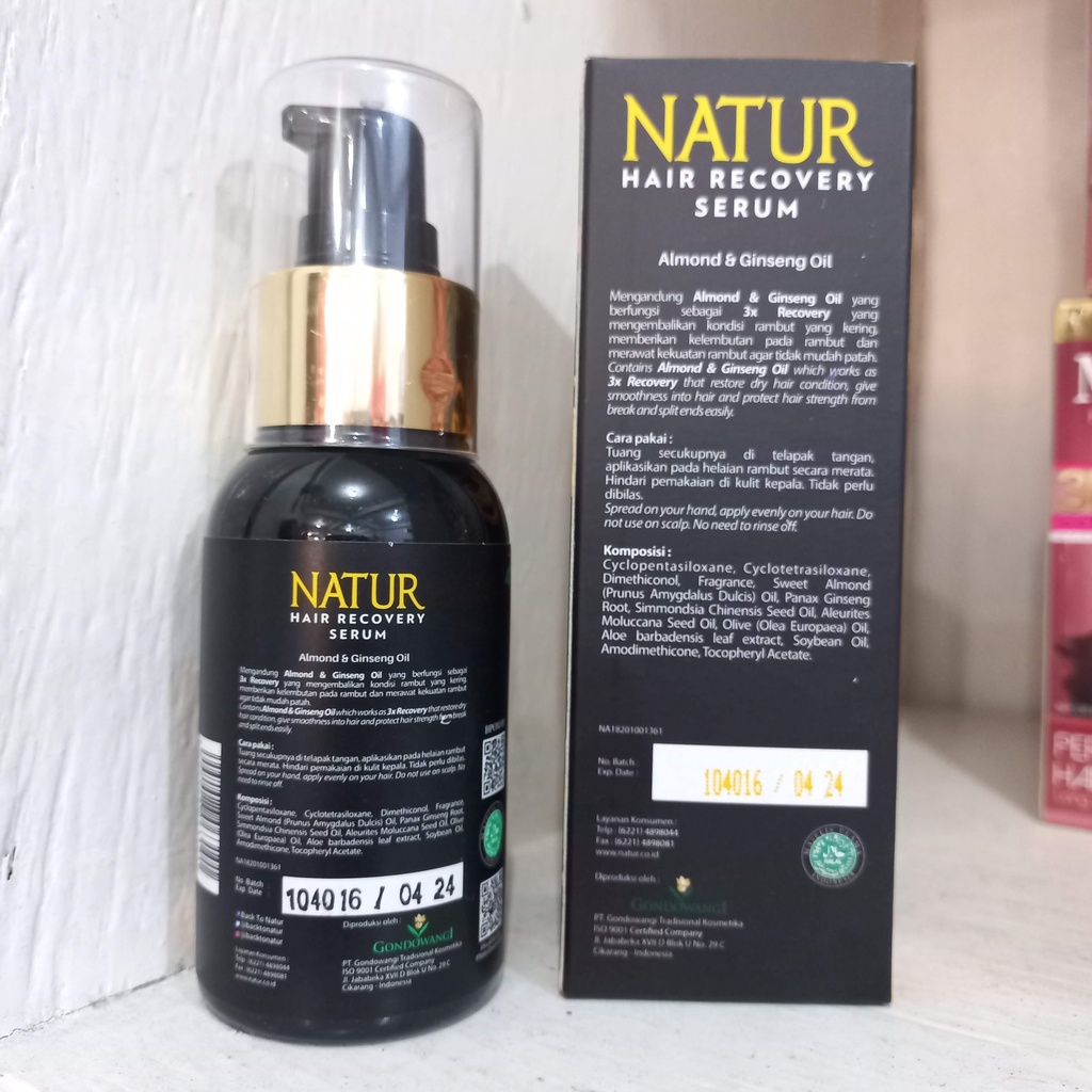 ⭐ BAGUS ⭐ NATUR HAIR RECOVERY SERUM ALMOND OIL 60ml | Serum Rambut