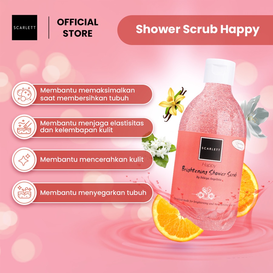 Scarlett Whitening Shower Scrub Happy