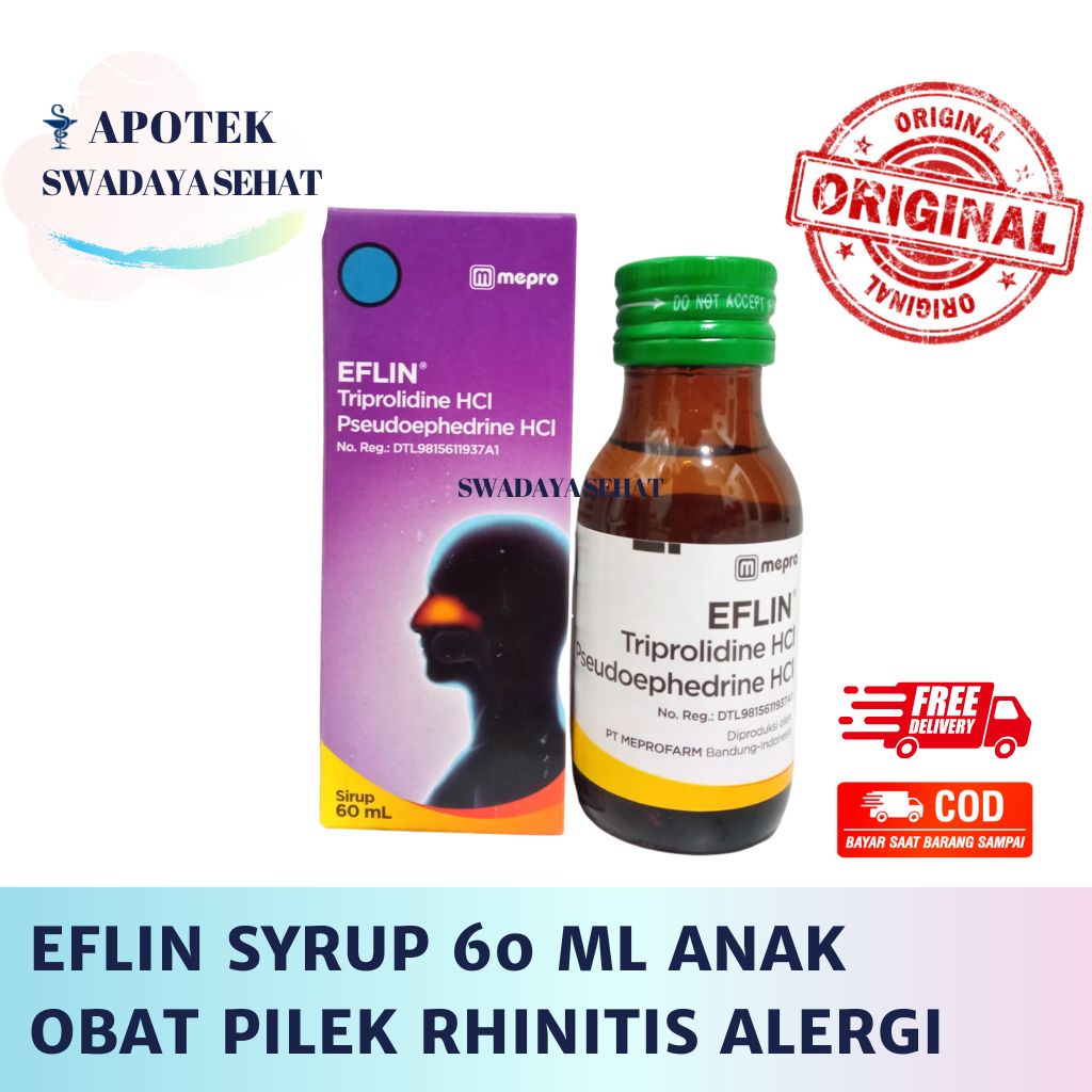 EFLIN SYRUP 60 ML - Obat Pilek Alergi Rinitis Anak Sirup