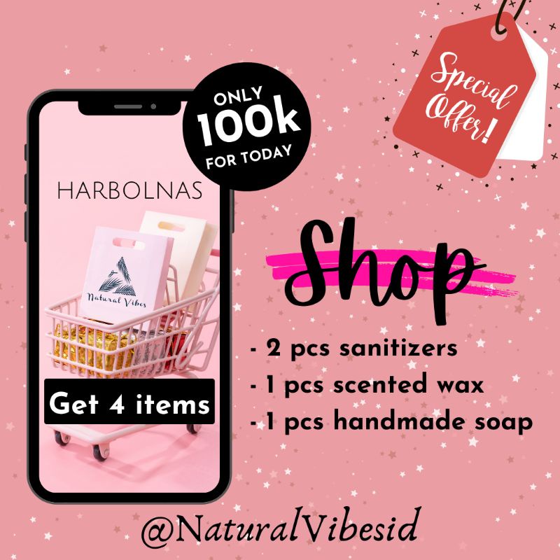 Hand Sanitizer - Natural Vibes handmade soap - hampers - Scented wax sachet
