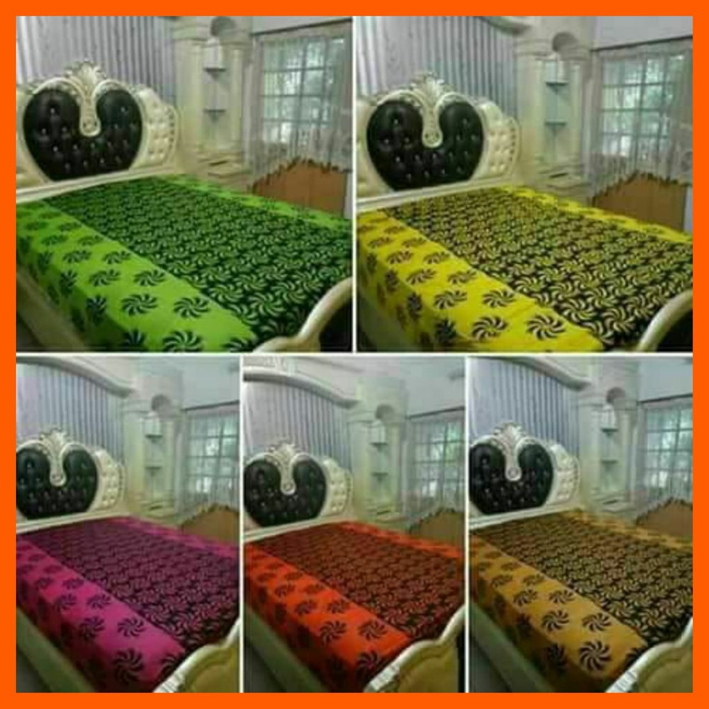 Sprei Batik motif kembang padi Besar Ukuran 180x200cm 4 Sarung Bantal 2 Sarung Guling