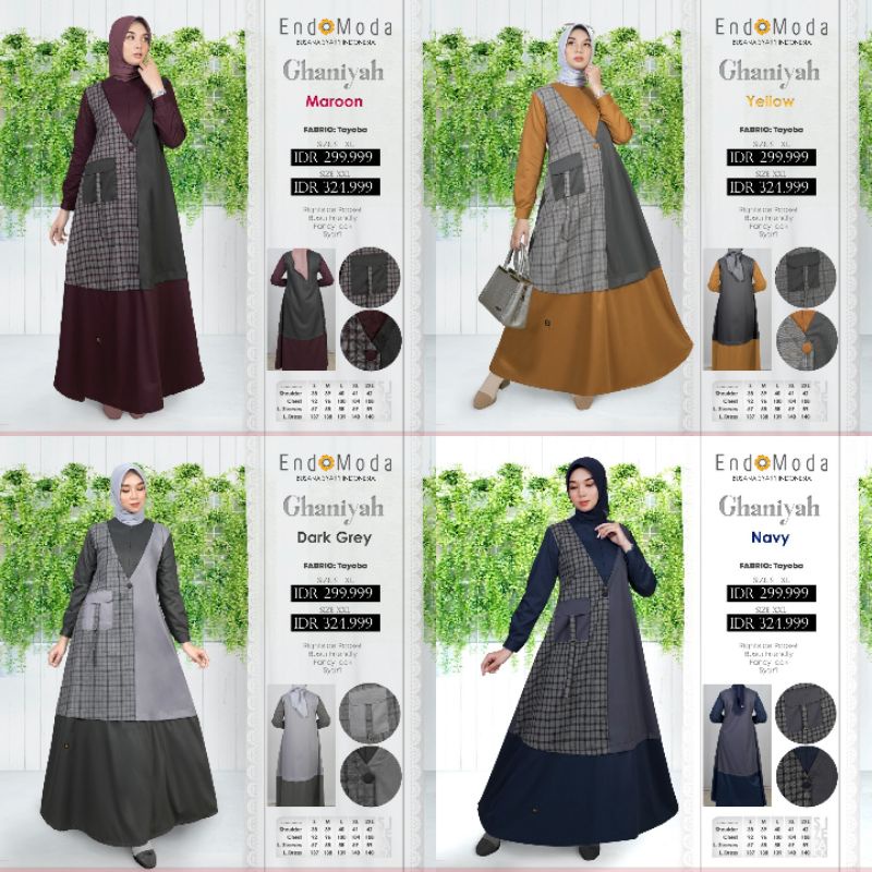 Endomoda Ghaniyah ori Gamis katun toyobo