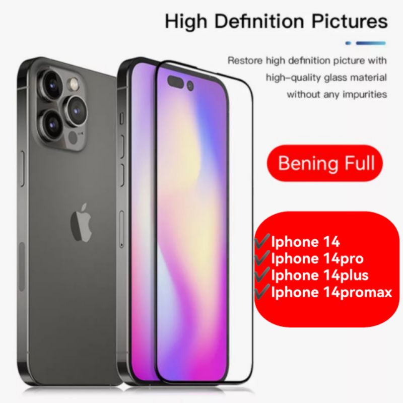 Tempered Glass Iphone 14 pro max Plus 14Pro 14Plus 14promax antigores Screen guard protector bening transparan TG Bening Antiblue Spy Blue light Full Garskin Lensa Lens Pelindung Layar Kamera ceramic protec