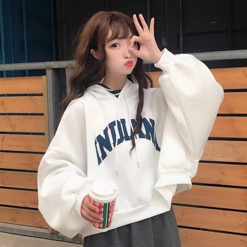 Indiana hoddie sweater fashion wanita