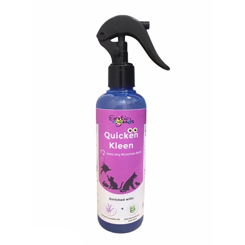 EXOTICGOODS QUICKEN KLEEN 250 ml SPRAY PEMBERSIH BULU SPRAY PEMBERSIH BULU ANJING SPRAY PEMBERSIH BULU KUCING