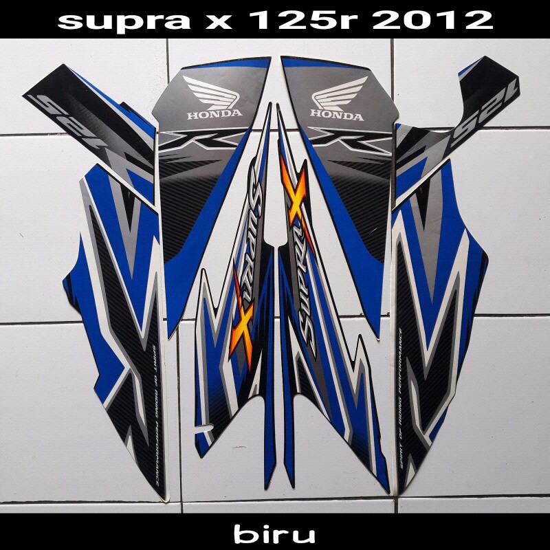 stiker body motor supra x 125r 2012 biru