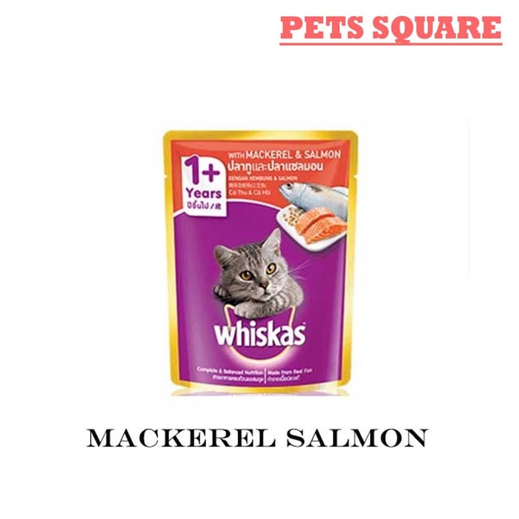 WHISKAS POUCH MACKEREL &amp; SALMON