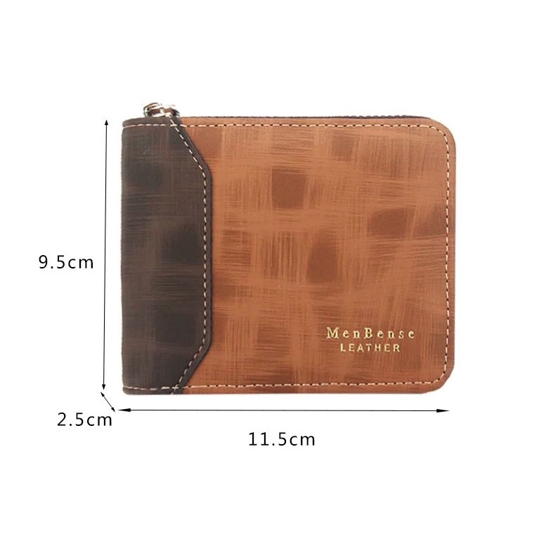 ORIGINAL MENBENSE D5502 DOMPET LIPAT RESLETING ZIPPER BAHAN KULIT SINTETIS