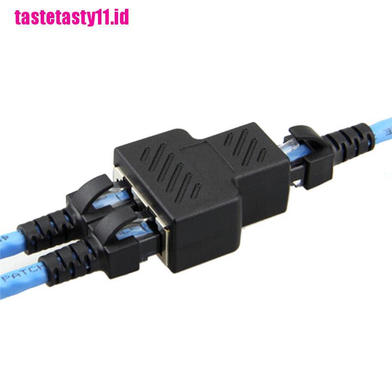 Adapter Splitter Plug Kabel Jaringan LAN ethernet RJ45 1 Ke 2