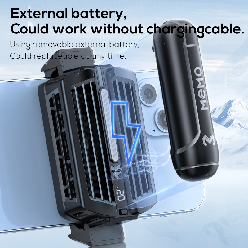 MEMO DL10 Fan Cooler Phone Cooler with Rechargeable Battery Pendingin HP Gaming RGB /Funcooler / Mobile Radiator / Coolingfan Gaming /Cooler Hp RGB LIGHT