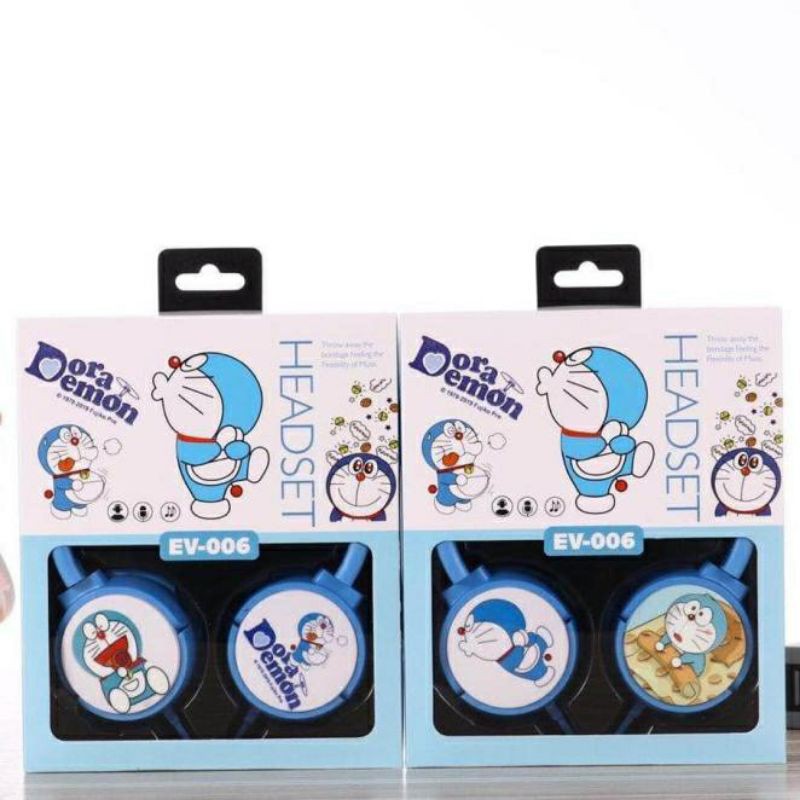 Headphone Karakter Headset HELLO KITTY &amp; DORAEMON  Karakter Lucu