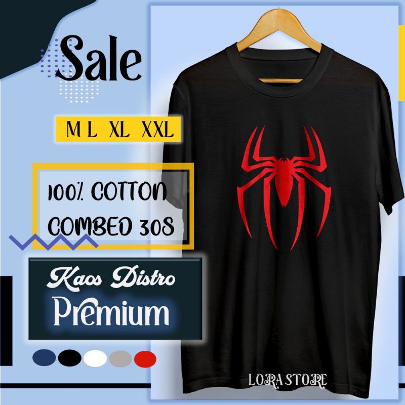 KAOS DISTRO COWOK PRIA LAKI REMAJA DEWASA PREMIUM TERBARU KEREN KEKINIAN SPIDERMAN AVENGERS MARVEL