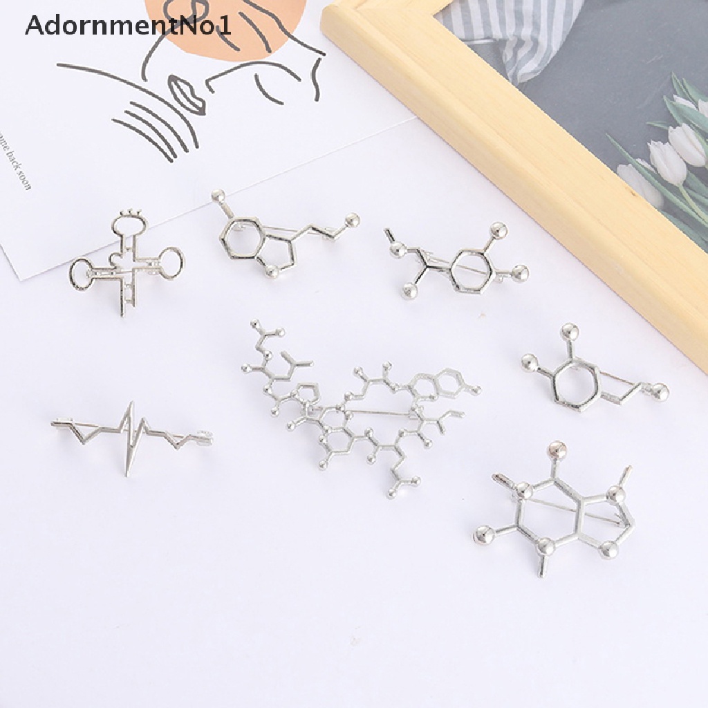 (AdornmentNo1) Pin / Bros Enamel Struktur Kimia Untuk Aksesoris Pakaian / Topi / Tas