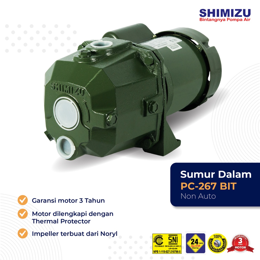 Shimizu Pompa Air Sumur Dalam / Jet Pump PC 267 BIT