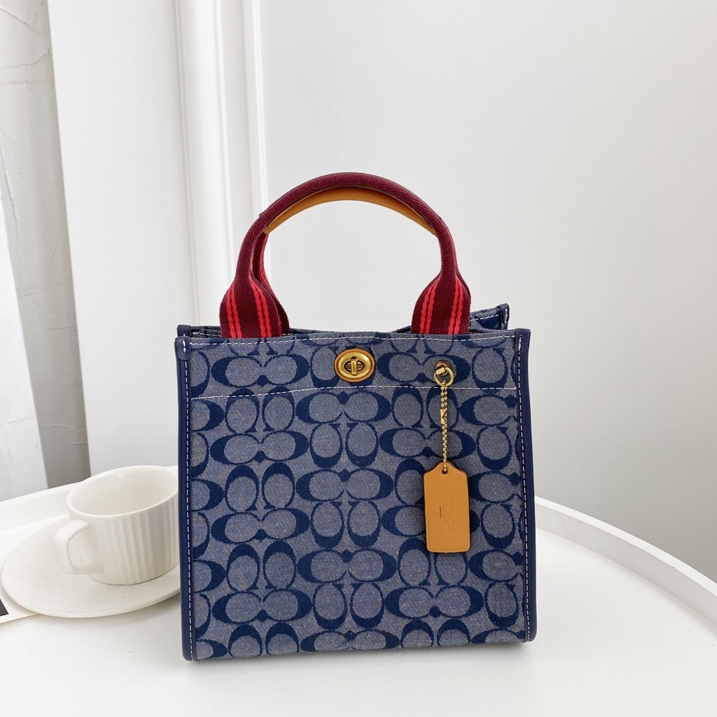 TAS WANITA TOTEBAG SLING BAG WANITA TOTE 22 TAS JINJING IN SIGNATURE CHAMBRAY EDITION 3663
