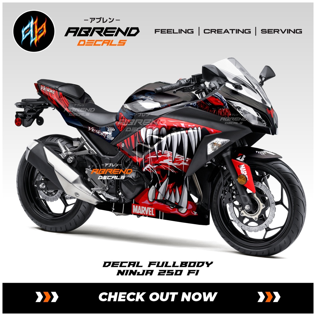 Decal Fullbody Ninja 250 Fi Venom Stock Decals Kawasaki Ninja Fi