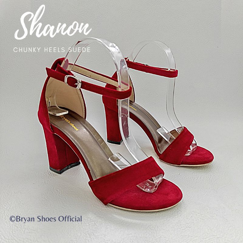 Bryan Shanon Suede Chunky Heels Tahu 5cm 9cm Beludru Oversize Bigsize Jumbo 36-40 41 42 43 Berkualitas