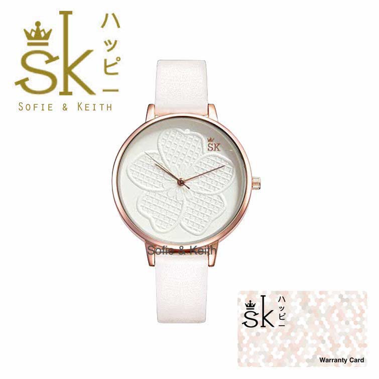 SK Anggrek 3D Jam Tangan Water Resistant Wanita Fashion Strap Leather ( Group ) SK_816