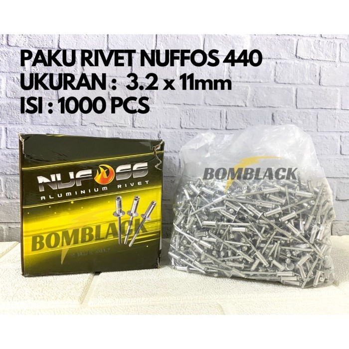 NUFOSS Paku Rivet 3,2 x 11 mm Tipe 440 isi 1000 Pcs Paku Tang Ripet