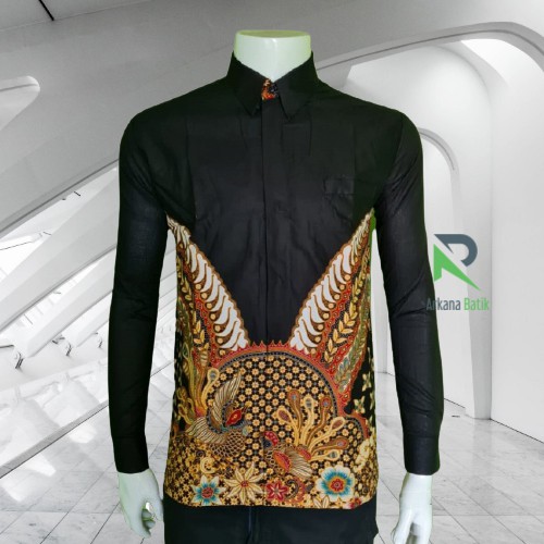 BATIK SLIMFIT Arkana Motif Majapahit  Premium Kemeja Baju Pria Lengan Panjang Motif Elegan Furing