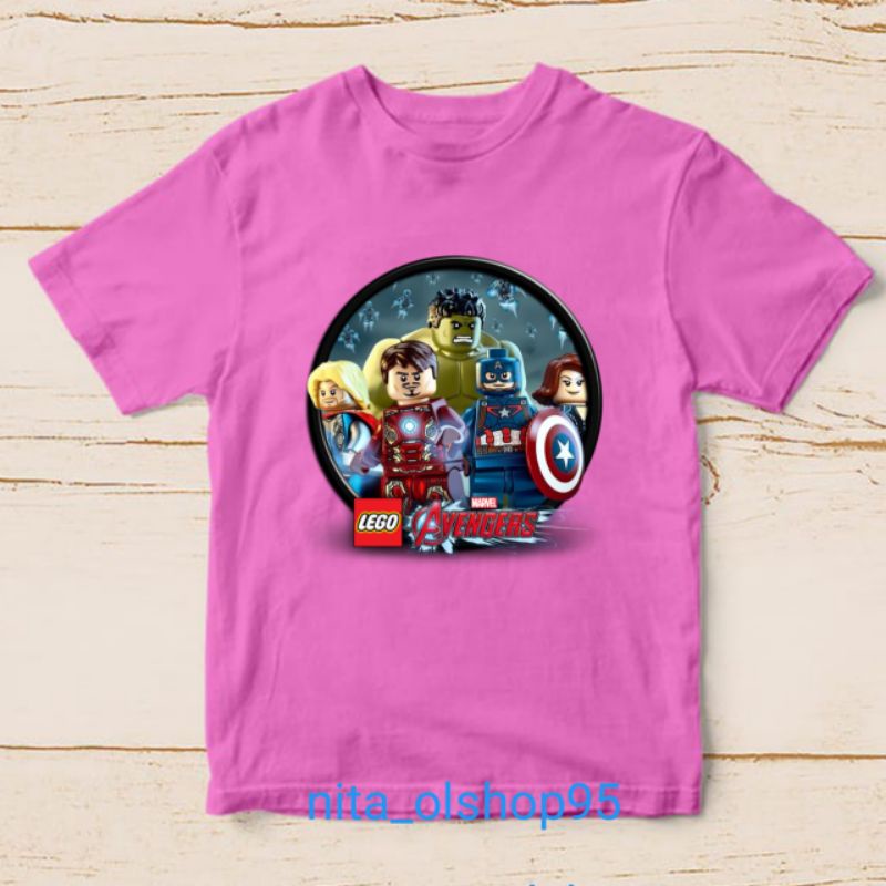 baju anak lego Marvel superhero kaos lego