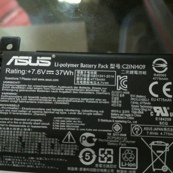 Baterai ASUS C21N1409 A455L X455L A555L X555L Original Grade A