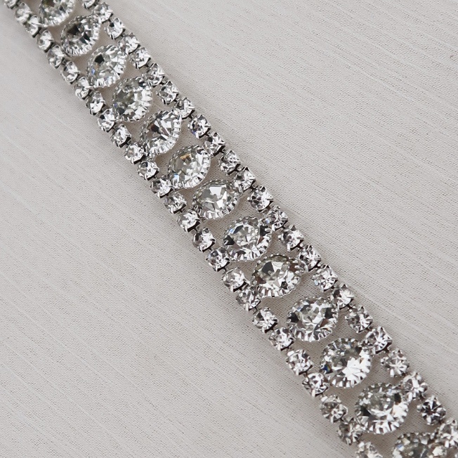 Payet Rangkai Miuccia | Kristal Swarovski Cantik Mewah Import Jahit Tempel Fancy Bridal Rhinestone |