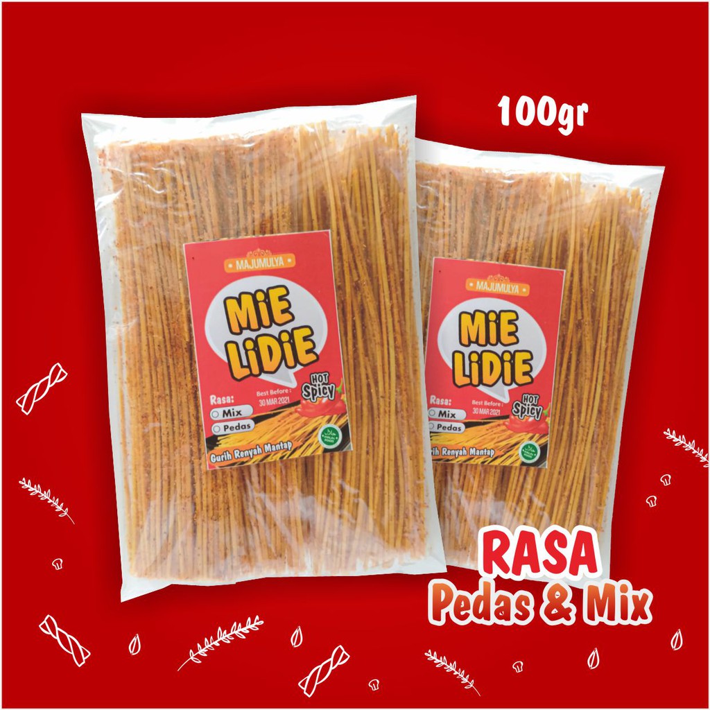 

Mie Lidi Milidi Kekinian 100gr Camilan Cemilan Jadoel / Rasa Pedas / Rasa Manis / Snack Anak Siumang